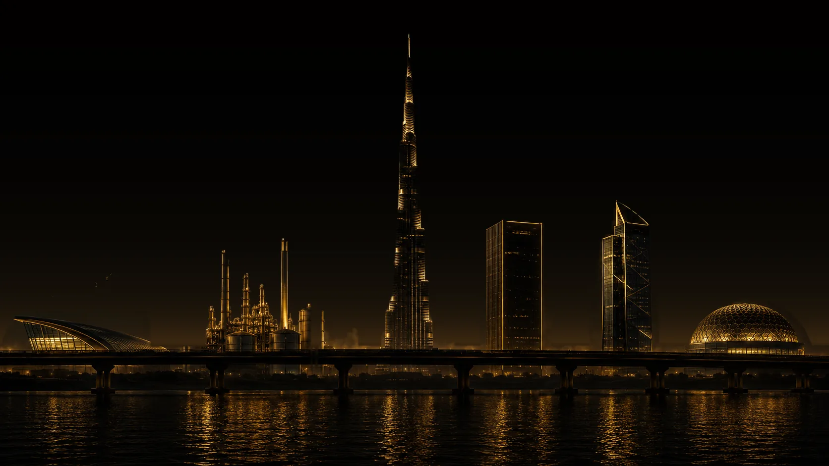 Ciudad MUSA GORO — skyline de Dubái de noche